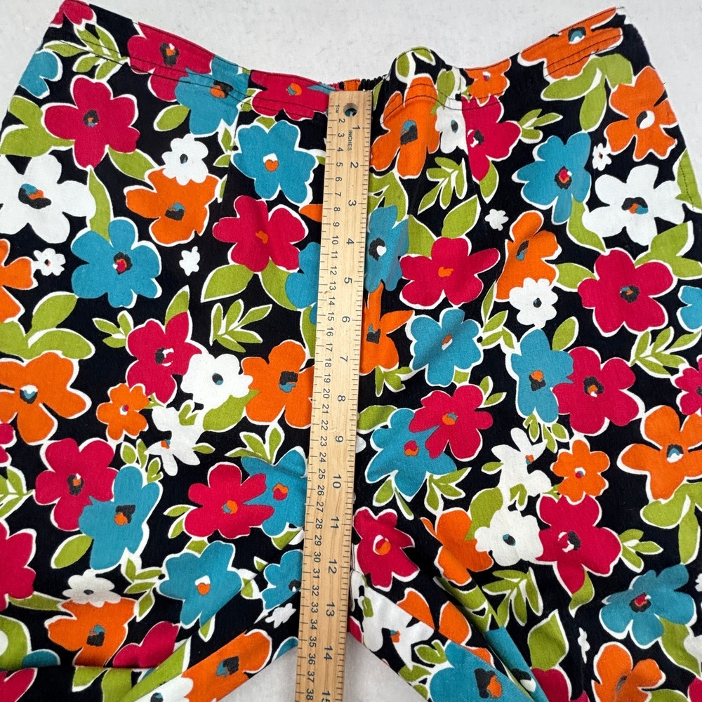 Breckenridge Cropped Pants Womens XL‎ Floral Elastic Waist Bold Retro - Picture 8 of 9